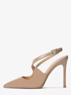 Women High Heels Pointed Toe Criss Corss Slingback Pumps