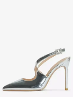 Women High Heels Pointed Toe Criss Corss Slingback Pumps