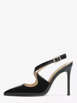 Women High Heels Pointed Toe Criss Corss Slingback Pumps