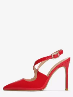 Women High Heels Pointed Toe Criss Corss Slingback Pumps