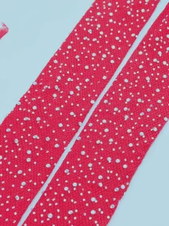 Women Hosiery Lingerie Red Nylon Sexy Rhinestones