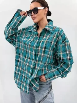 Women Jacket Turndown Collar Buttons Cotton Long Sleeve Outerwear