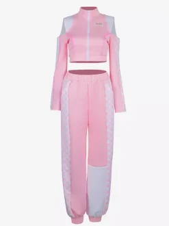 Women Jazz Dance Clothes 2-Piece Pink Outfits Hip Hop Costumes