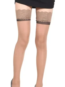 Women Lace Stockings Ruffle Flesh Thigh Highs