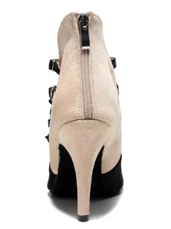 Women Lace Up Mesh Summer Boots Stilettos Black