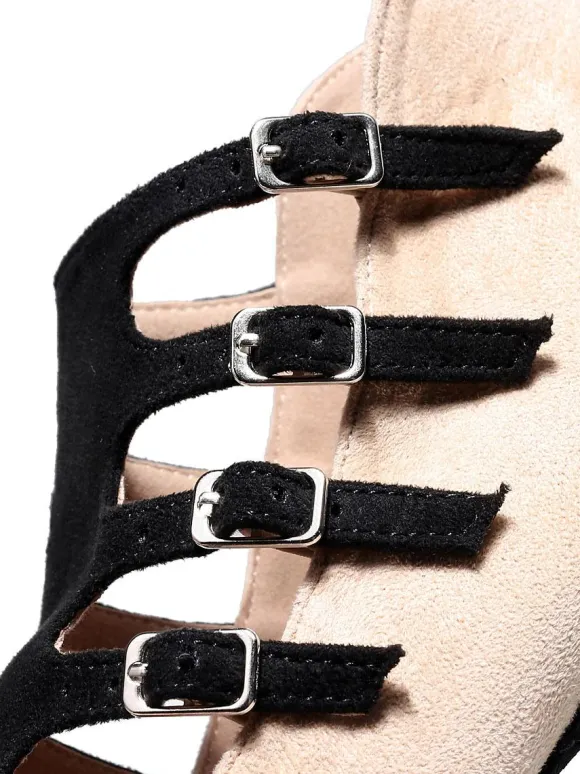 Women Lace Up Mesh Summer Boots Stilettos Black