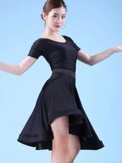 Women Latin Dance Dress Voluminous Skirt Latin Parctice Performance Dresses