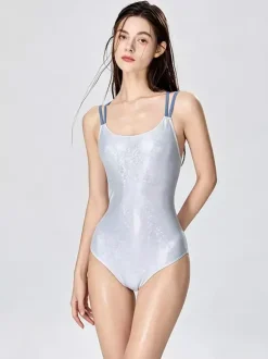 Women One Piece Swimsuits White Straps Neck Summer Sexy Bathing Suits
