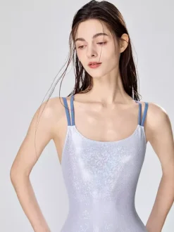 Women One Piece Swimsuits White Straps Neck Summer Sexy Bathing Suits