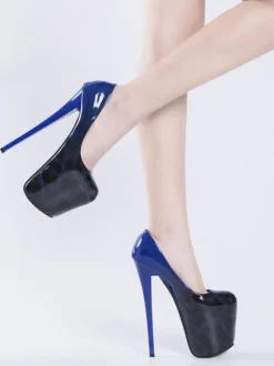 Women Platform Shoes High Heels Slivery Square Toe Leopard Print Sexy Shoes