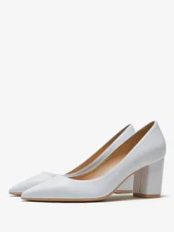 Women Pointed Toe Chunky Heel Pumps