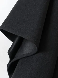 Women Poncho Hooded Black Poncho Oversized Tassels Cape
