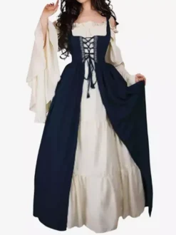 Women Renaissance Overdress Medival Peasant Costume Dress