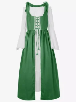 Women Renaissance Overdress Medival Peasant Costume Dress