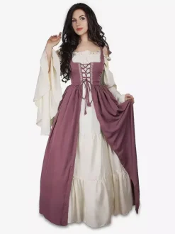 Women Renaissance Overdress Medival Peasant Costume Dress