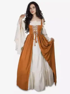 Women Renaissance Overdress Medival Peasant Costume Dress