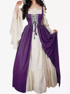 Women Renaissance Overdress Medival Peasant Costume Dress