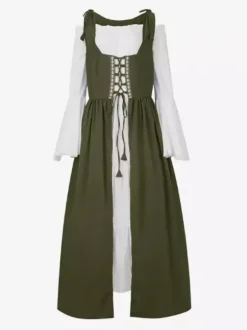 Women Renaissance Overdress Medival Peasant Costume Dress
