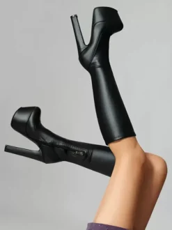 Women Sexy Boots Round Toe Chunky Heel Daily Casual Red Thigh High Boots Over The Knee Boots