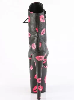 Women Sexy Boots Round Toe Lace Up Kiss Stiletto Heel Pole Dancing Pink Thigh High Boots Over The Knee Boots
