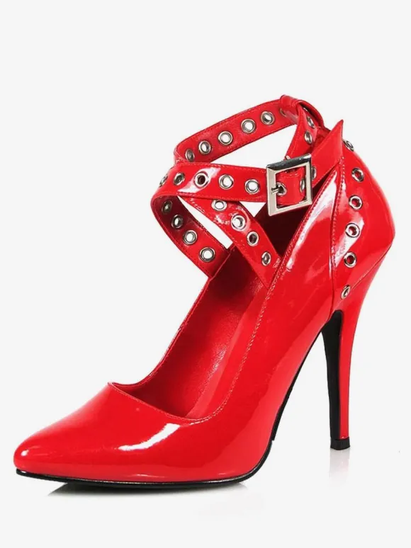 Women Sexy High Heels Red Pointed Toe Sequins Sexy Shoes