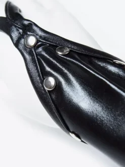 Women Zentai Gloves Shiny Metallic Patent Black Sexy Glove