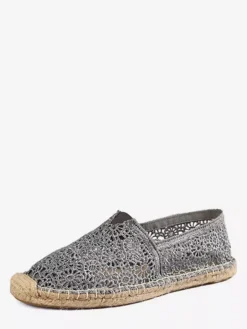 Women'a Flat Loafers Lace Round Toe Slip On Flat Shoes