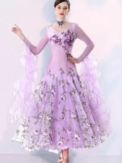 Women Ballroom Competition Dress Modern Performance Costume Handmade Tango Dance Dresses Foxtrot Flamenco Dance Outfit