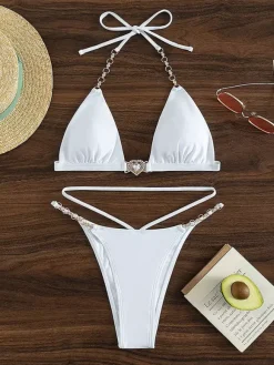 Women Bikini Swimsuit Black Lace Up Summer Beach Bathing Suits