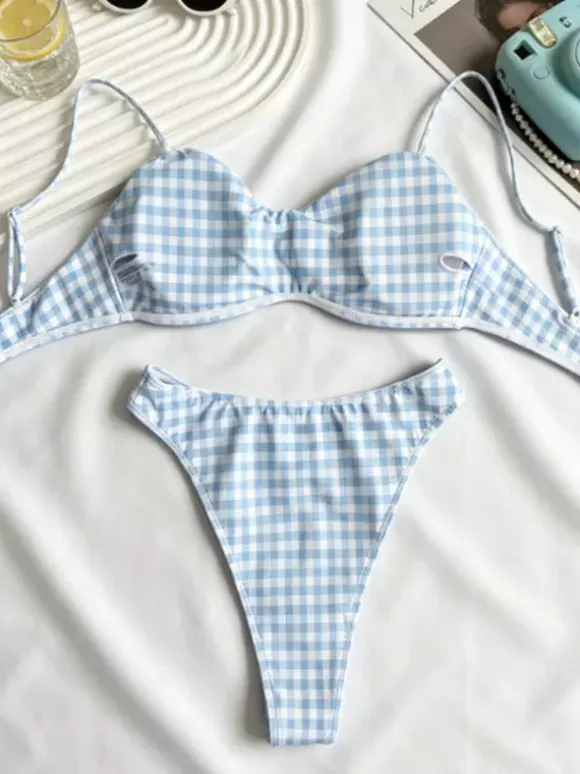 Women Bikini Swimsuit Blue Summer Beach Bathing Suits