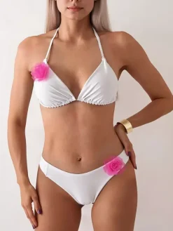 Women Bikini Swimsuit White Summer Beach Swimwear