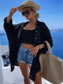 Women Cover Up Eye Printed Oversize Bikinis Beach Cover Up