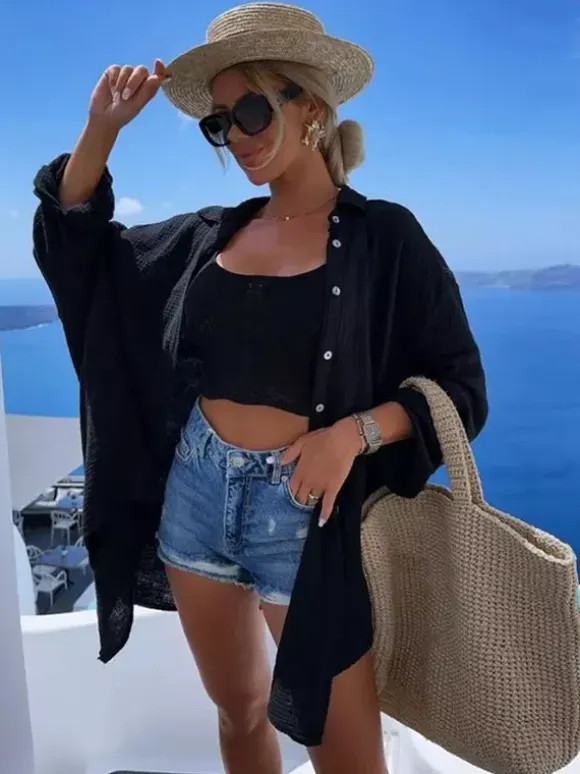 Women Cover Up Eye Printed Oversize Bikinis Beach Cover Up