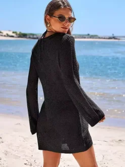 Women Cover Up Knitted Hollow Bikinis Beach Summer Cover Up
