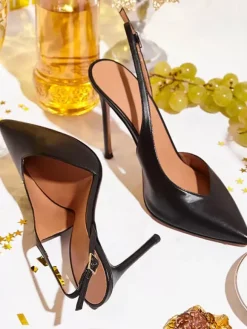 Women Dress Pumps Slingback Desinged Pointed Toe High Heels