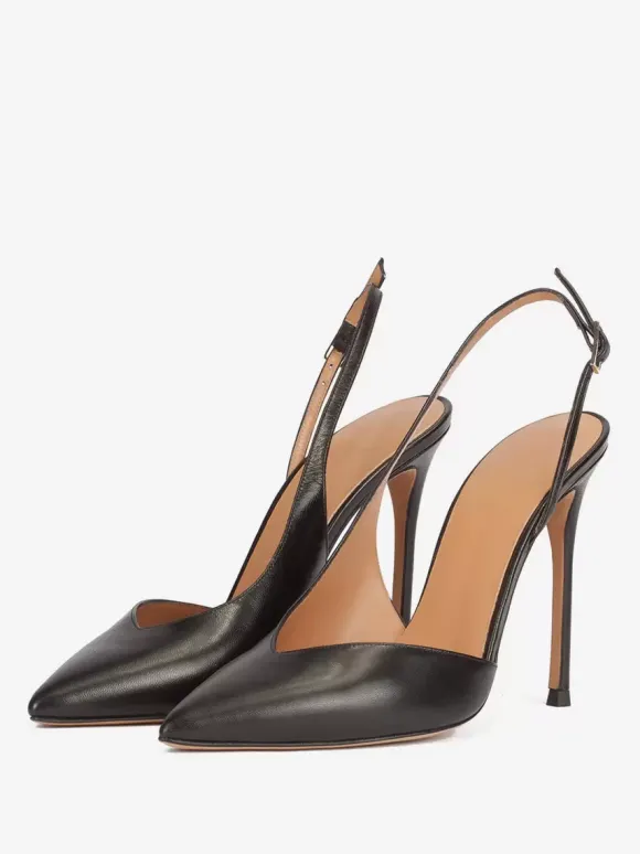 Women Dress Pumps Slingback Desinged Pointed Toe High Heels