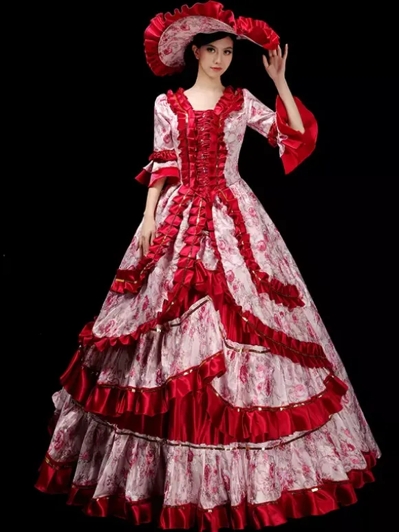 Women European Royal Court Gown Vintage Victorian Ball Dress Elegant Princess Photography Costume And Stage Show Performance Dress