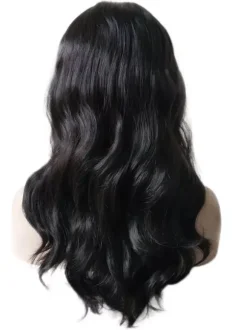 Women Hair Wigs Crimps Curls Central Parting Tousled Long Black High Quality Synthetic Wigs