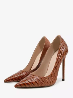 Women High Heels Pointed Toe Slip On Pumps Dress Shoes