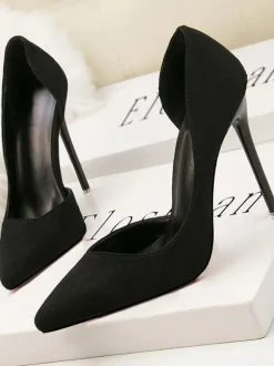 Women High Heels Pointed Toe Stiletto Heel Chic Suede Leather Royal Blue Sexy Stiletto Heels