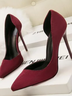 Women High Heels Pointed Toe Stiletto Heel Chic Suede Leather Royal Blue Sexy Stiletto Heels