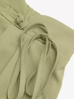 Women High Waist Pleated Shorts Asymmetrical Waist Tie Casual Loose Summer Shorts