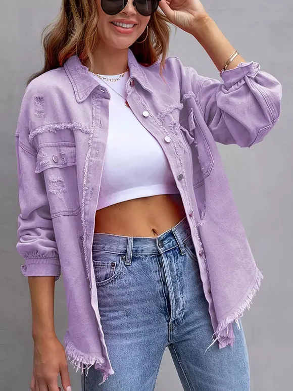 Women Jacket Turndown Collar Cotton Long Sleeve Oversized Outerwear