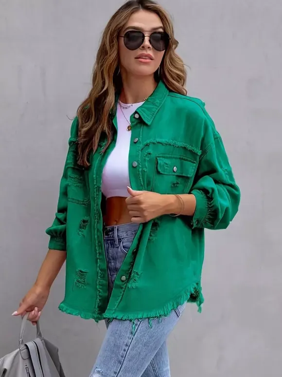 Women Jacket Turndown Collar Cotton Long Sleeve Oversized Outerwear