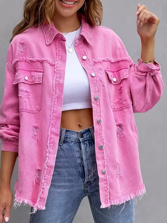 Women Jacket Turndown Collar Cotton Long Sleeve Oversized Outerwear