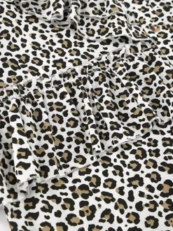 Women Jacket Turndown Collar Buttons Leopard Print Long Sleeve Outerwear