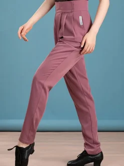 Women Latin Dance Pants Light Brown Lycra Spandex Pants Dancing Costume