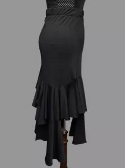 Women Latin Dnace Skirt Irregular Pleated Skirt For Latin Samba Dance Wear Salsa