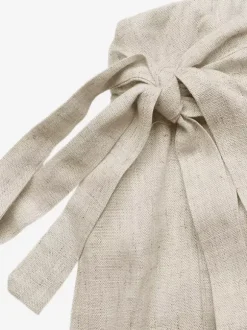 Women Linen Wrap Skort Side Tie Mini Skirt Light Apricot Casual Summer Shorts