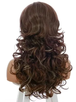 Women Long Wig Flaxen Centre Parting Heat-Resistant Fiber Chic Tousled Long Synthetic Wigs